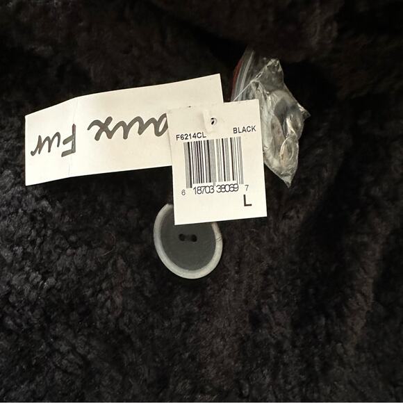LAL Black Faux Fur Teddy Shawl Collar Pockets Jacket Coat Size Large NEW - Picture 10 of 13